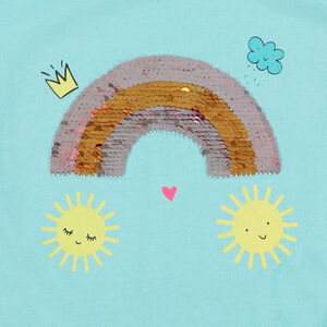 Tee-shirt manches courtes avec motif en sequins magiques 