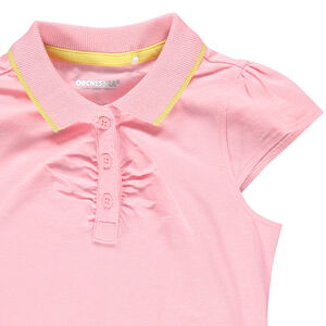 Polo manches courtes rose avec logo printé 