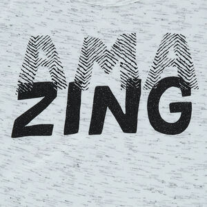 Junior - Tee-shirt en jersey effet slub avec message printé 