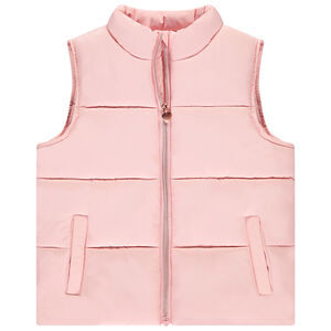 Doudoune sans manches uni en toile mat fille 