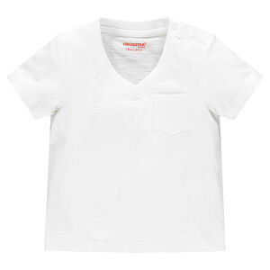 Tee-shirt manches courtes en slub avec poche 