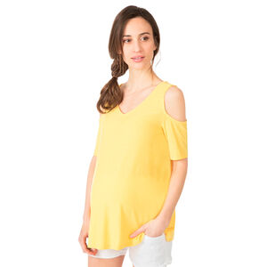 Tee-shirt de grossesse manches courtes à épaules dénudées 