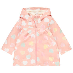 Parka gomme à couleurs changeantes imprimé cœurs pour bébé fille 