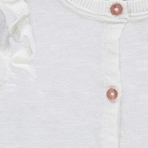 Gilet en tricot chiné avec volants 