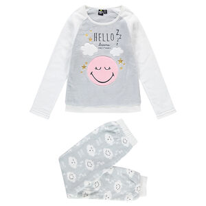 Junior - Pyjama en sherpa avec motif Smiley et détails brodés 