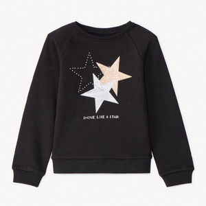 Sweat molleton uni fantaisie fille 