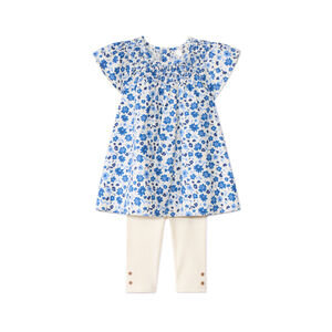 Ensemble 2 pièces avec tunique fleurie pour bébé fille 