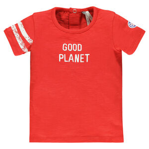 Tee-shirt manches courtes en slub avec ouverture au dos 