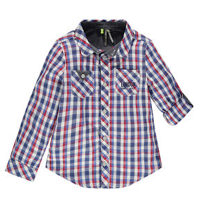 Chemise manches longues à carreaux avec 2 poches 