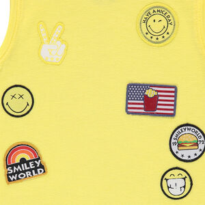 Débardeur en coton avec badges Smiley 
