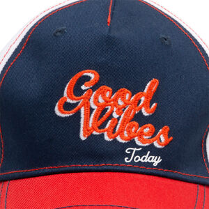 Casquette tricolore en twill avec inscription brodée 