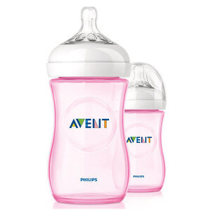 Lot de 2 biberons Natural 260 ml - Rose 
