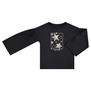 Junior - Sweat en molleton avec manches évasées et étoiles en sequins 