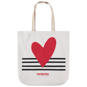 Tote bag en coton recyclé print coeur et rayures 