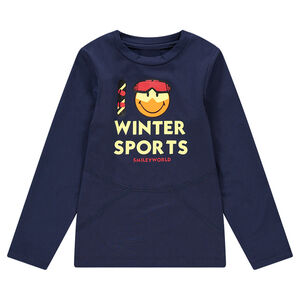 Tee-shirt manches longues en jersey avec Smiley printé sur le devant 