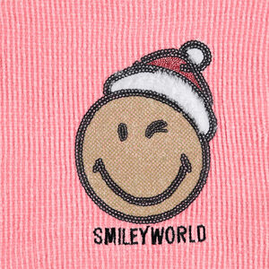 Pull en maille chenille avec Smiley en sequins esprit Noël 