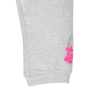 Pantacourt en molleton avec fleurs brodées 