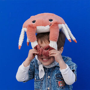 Peluche Ptipotos maman crabe Cassecou et son bébé terracotta 