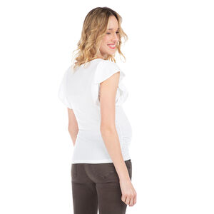 Tee-shirt de grossesse à manches courtes volantées 