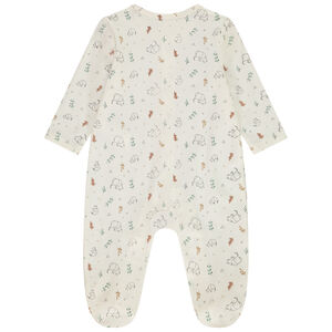 Dos-bien en jersey slub imprimé éléphants pour bébé 