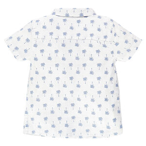 Chemise manches courtes imprimée palmiers 