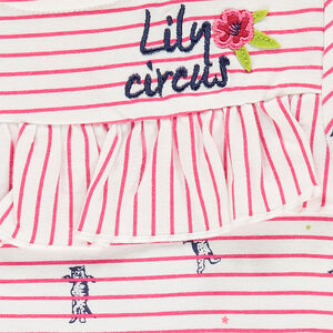 Marinière volantée avec rayures et imprimé all-over 