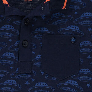 Polo manches longues avec soucoupes volantes all-over 