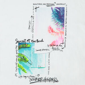 Tee-shirt manches courtes en jersey avec paysages tropicaux printés 