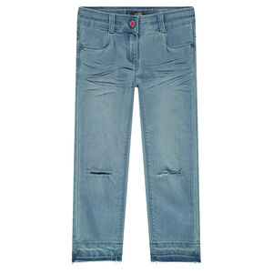 Junior - Jeans effet used avec déchirures sur les jambes 