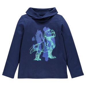 Tee-shirt manches longues col haut Disney print dinosaure 
