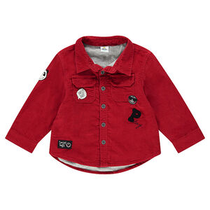 Surchemise en velours côtelé avec badges Smiley et poches  