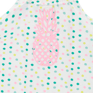 Combinaison courte à pois et print ananas 