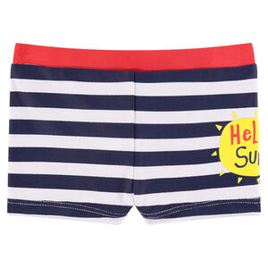 Boxer de bain à rayures et soleil printé 
