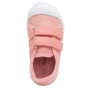 Baskets basses corail en toile mélangées de fils brillants du 24 au 29 