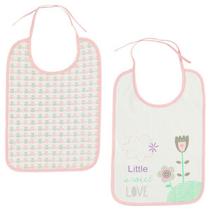 Set de 2 bavoirs print / imprimé fleuri 