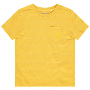 T-shirt manches courtes à rayures fantaisie et poche print palmier 