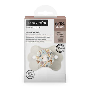 Sucette avec tétine silicone SX Pro 6-18M Wonderland beige 