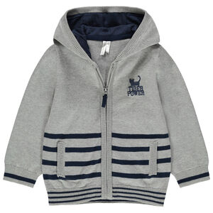 Gilet en tricot à capuche et rayures contrastées 