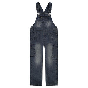 Salopette en jeans effet used et crinkle 