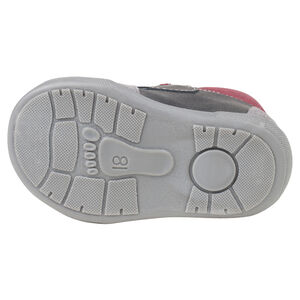 Bottillons en cuir bi-matière avec large scratch 