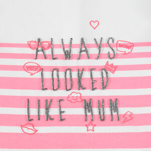 Sweat en molleton style marinière avec message pailleté 