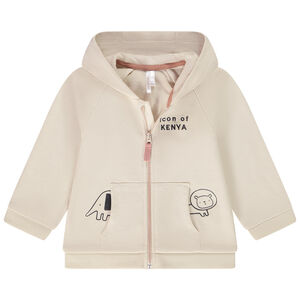Gilet à capuche molletonné avec broderie et print pour bébé garçon 