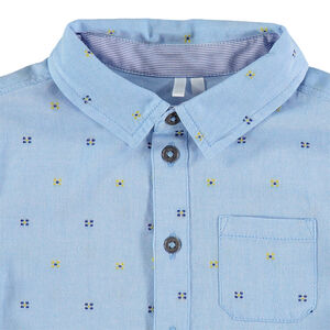 Chemise manches courtes avec petit motif en jacquard all-over 