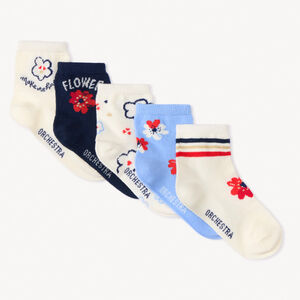Lot de 5 paires de chaussettes motifs fleur fille 