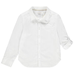 Chemise manches longues en coton à poche passepoilée 