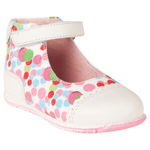 Babies en cuir à pois fantaisie multicolores  