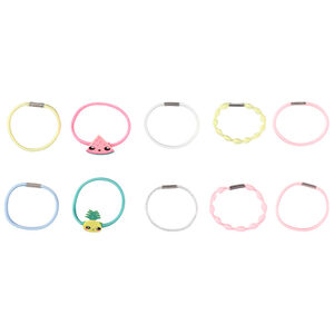 Lot de 10 élastiques multicolores et fantaisie fille 