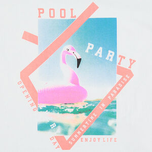 Junior - Tee-shirt manches courtes forme boîte avec print fantaisie 