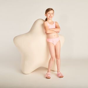 Maillot de bain 2 pièces à pois brassière + culotte fille 