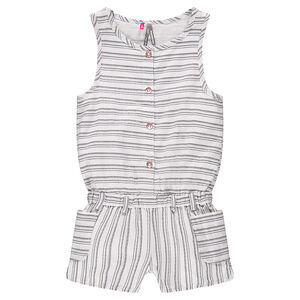 Combinaison courte à rayures fantaisie 